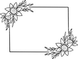 floral quadrado quadro, Armação ilustração vetor