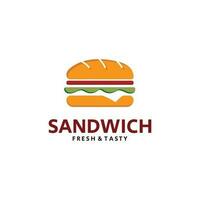 sanduíche logotipo modelo com vetor conceito