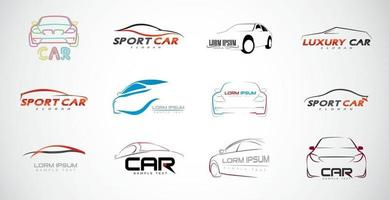 conjunto de vetor de logotipo de carro