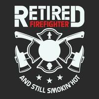 engraçado aposentado bombeiro bombeiro aposentadoria festa presente camiseta vetor