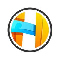 colorida abstrato carta h logotipo Projeto vetor