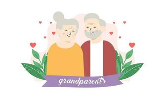 feliz dia dos avós, ilustração de fundo idoso vetor