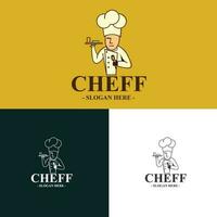 moderno chefe de cozinha logotipo modelo vetor