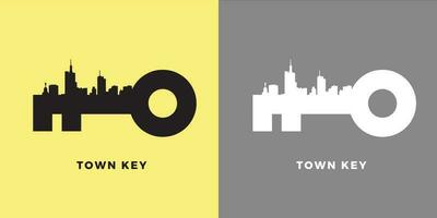 chave e Cidade logotipo Projeto para identidade marca vetor
