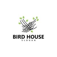 pássaro ninho logotipo, pássaro casa abrigo vetor, moderno linha Projeto minimalista estilo, símbolo modelo ícone vetor