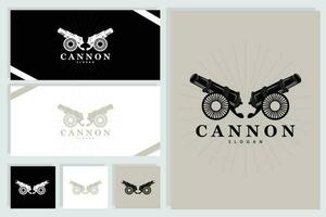 canhão logotipo, elegante simples Projeto retro vintage estilo, guerra artilharia vetor, ilustração símbolo ícone vetor