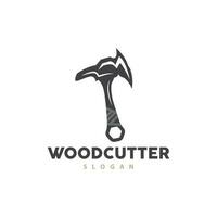 machado logotipo, madeira corte ferramenta Preto silhueta, lenhador vetor, velho retro vintage minimalista projeto, ícone modelo ilustração vetor
