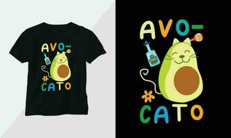 engraçado abacate camiseta Projeto conceito vestuário Projeto desenho animado tipografia vetor