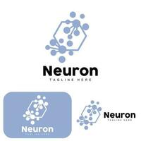 design de logotipo de neurônio vetor ilustração de células nervosas marca de saúde de dna molecular