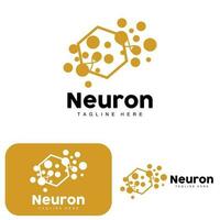 design de logotipo de neurônio vetor ilustração de células nervosas marca de saúde de dna molecular