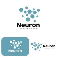 design de logotipo de neurônio vetor ilustração de células nervosas marca de saúde de dna molecular