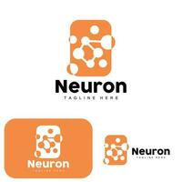 design de logotipo de neurônio vetor ilustração de células nervosas marca de saúde de dna molecular