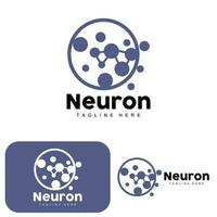 design de logotipo de neurônio vetor ilustração de células nervosas marca de saúde de dna molecular