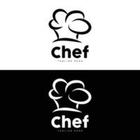 logotipo do chapéu de chef, coleção de chapéus de chef feitos à mão vetor de cozinha, design de marca de produto