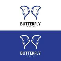 logotipo da borboleta, design animal com belas asas, animais decorativos, marcas de produtos vetor