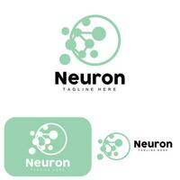 design de logotipo de neurônio vetor ilustração de células nervosas marca de saúde de dna molecular