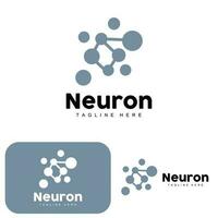 design de logotipo de neurônio vetor ilustração de células nervosas marca de saúde de dna molecular