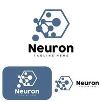 design de logotipo de neurônio vetor ilustração de células nervosas marca de saúde de dna molecular