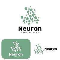 design de logotipo de neurônio vetor ilustração de células nervosas marca de saúde de dna molecular