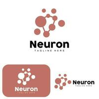 design de logotipo de neurônio vetor ilustração de células nervosas marca de saúde de dna molecular