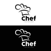 logotipo do chapéu de chef, coleção de chapéus de chef feitos à mão vetor de cozinha, design de marca de produto