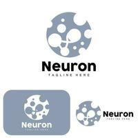 design de logotipo de neurônio vetor ilustração de células nervosas marca de saúde de dna molecular