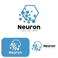 design de logotipo de neurônio vetor ilustração de células nervosas marca de saúde de dna molecular