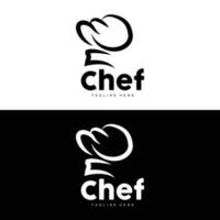 logotipo do chapéu de chef, coleção de chapéus de chef feitos à mão vetor de cozinha, design de marca de produto