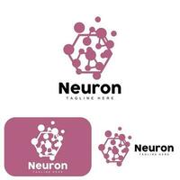 design de logotipo de neurônio vetor ilustração de células nervosas marca de saúde de dna molecular