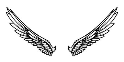 vector design de tatuagem de asas de anjo