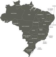 vetor mapa do Brasil com regiões ou estados e administrativo divisões. editável e claramente etiquetado camadas.