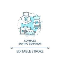 ícone de conceito de comportamento de compra complexo