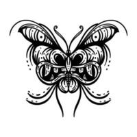 borboleta linha arte tatuagem ilustração vetor