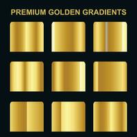 conjunto do ouro metálico gradientes e amostra ouro gradientes livre vetor. vetor