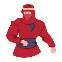 na moda ninja mascote vetor