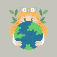 Salve  terra vetor plano conceito ilustração