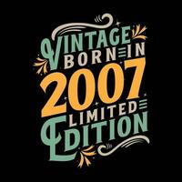 vintage nascermos dentro 2007, nascermos dentro vintage 2007 aniversário celebração vetor