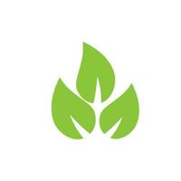 logotipos do ícone de vetor de elemento de natureza de ecologia de folha verde