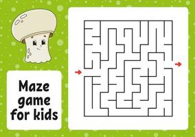 jogo de labirinto para crianças. labirinto engraçado. planilha de atividades. quebra-cabeça para crianças. estilo de desenho animado. enigma lógico. ilustração vetorial. vetor