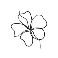 contínuo 1 linha arte desenhando do beleza champa flor vetor