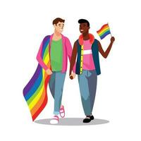 lgbt casal pessoas. desenho animado plano vetor ilustração