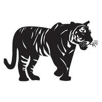 tigre vetor silhueta, tigre Preto cor ilustração