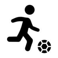 futebol jogador glifo ícone Projeto vetor