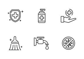 conjunto do higiene ícones dentro linha estilo isolado em branco fundo vetor