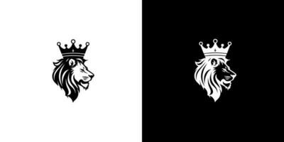 real rei leão coroa símbolo. elegante Preto leo animal logotipo. Prêmio luxo marca identidade ícone. vetor ilustração Projeto modelo.