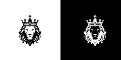 real rei leão coroa símbolo. elegante Preto leo animal logotipo. Prêmio luxo marca identidade ícone. vetor ilustração Projeto modelo.