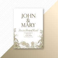 Design de modelo de cartão de convite de casamento decorativo floral vetor