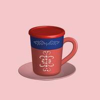 3d caneca com quente chá e leite ou cappuccino e café com leite. realista americano e espresso beber ilustração, café copo. vetor