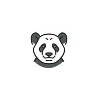 panda cabeça logotipo vetor ícone monoline linha ilustração