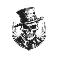 misterioso Morto-vivo, vintage logotipo linha arte conceito Preto e branco cor, mão desenhado ilustração vetor
